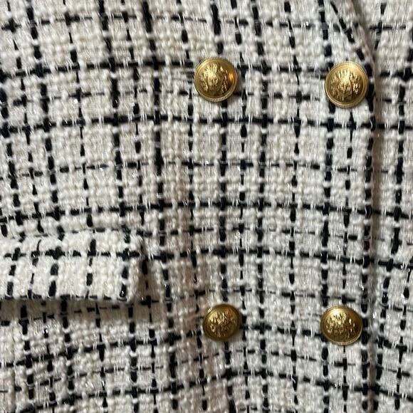 Alice and Olivia Sleeveless Tweed Dress Black and White Tuxedo Size 10 Preppy - Picture 3 of 7